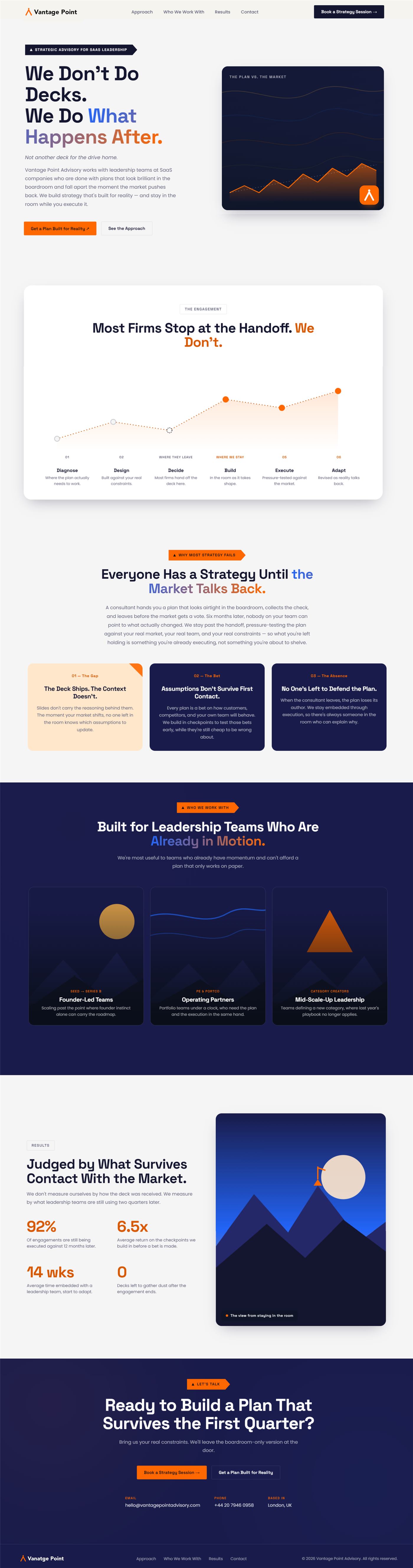 Consulting firm website example, full page