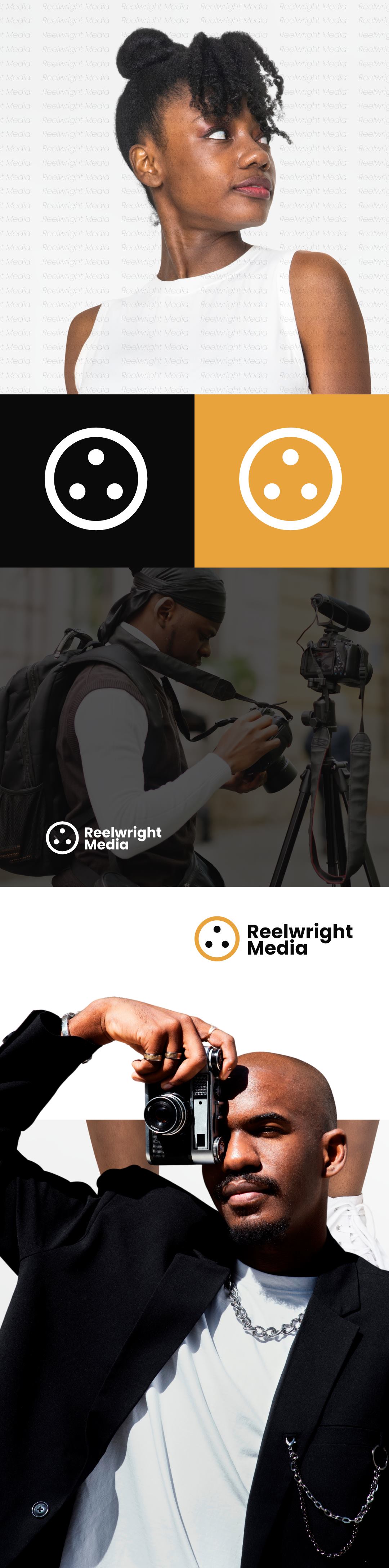 Reelwright Media brand board, photography, and colour palette